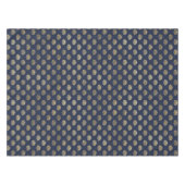 金ゴールドと海軍ヴィンテージアールデコの花模様  テーブルクロス (正面(横))