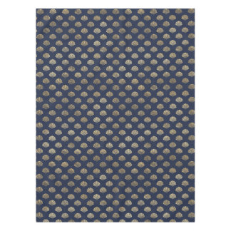 金ゴールドと海軍ヴィンテージアールデコの花模様  テーブルクロス