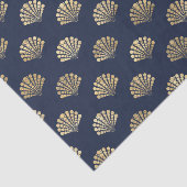 金ゴールドと海軍ヴィンテージアールデコの花模様  薄葉紙 (詳細)