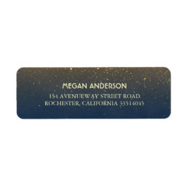 金ゴールドと海軍ヴィンテージ結婚式 ラベル