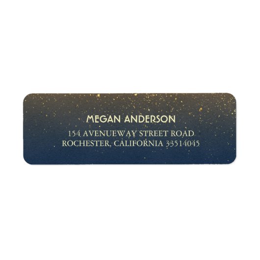 金ゴールドと海軍ヴィンテージ結婚式 ラベル (正面)