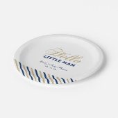 金ゴールドと海軍 |ベビーモダンシャワーパーティープレート ペーパープレート (アングル)