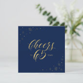 金ゴールドと海軍 |応援65th Birthday Party Square 招待状 (スタンド正面)