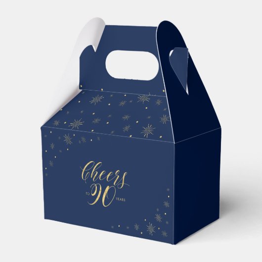 金ゴールドと海軍 |応援90年90th誕生日パーティー フェイバーボックス (正面サイド)