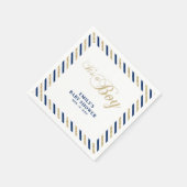 金ゴールドと海軍 |男のモダン子の赤ちゃんシャワーペーパーナプキン スタンダードカクテルナプキン (角)