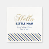 金ゴールドと海軍 |男のモダン子の赤ちゃんシャワーペーパーナプキン スタンダードカクテルナプキン (正面)