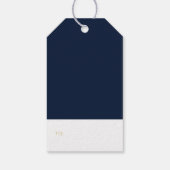 金ゴールドと海軍 |鹿モダンメリークリスマスギフトラベル ギフトタグ (裏面)