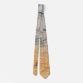 金ゴールドと灰色さび汚れた都市グランジスタイリッシュ ネクタイ (裏面)