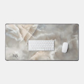 金ゴールドと灰色の大理石 デスクマット (キーボード&マウス)
