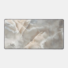 金ゴールドと灰色の大理石 デスクマット