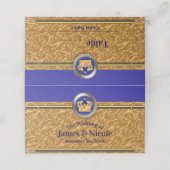 金ゴールドと王室のブルークラウンパーティーテーブル番号 プレイスカード (外部開封)