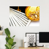 金ゴールドと現金 ポスター (ホームオフィス)