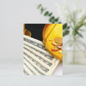 金ゴールドと現金 ポストカード (スタンド正面)