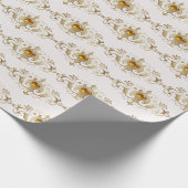 金ゴールドと琥珀の宝石 ラッピングペーパー (角)