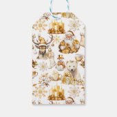 金ゴールドと白いクリスマスシンボル ギフトタグ (裏面)