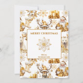 金ゴールドと白いクリスマスシンボル シーズンカード (正面)