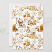 金ゴールドと白いクリスマスシンボル シーズンカード (裏面)