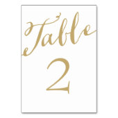 金ゴールドと白いシックな書道表の番号 テーブルナンバー (正面)