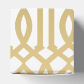 金ゴールドと白いトレリスモダンパターン フェイバーボックス (上部)