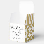 金ゴールドと白いトレリスモダンパターン フェイバーボックス (オープン)