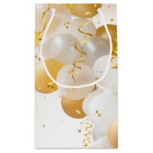 金ゴールドと白いバルーン スモールペーパーバッグ (裏面)