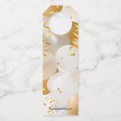 金ゴールドと白いバルーン ボトルネックタグ (裏面)