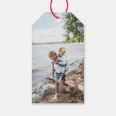 金ゴールドと白いメリークリスマス書 ギフトタグ (裏面)