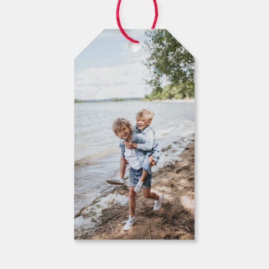 金ゴールドと白いメリークリスマス書 ギフトタグ (裏面)