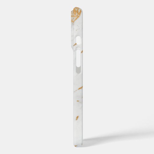 金ゴールドと白い大理石のパターパーソナライズされたン名 Case-Mate iPhoneケース (裏面 / 左)