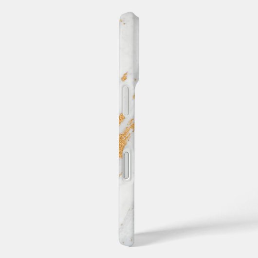 金ゴールドと白い大理石のパターパーソナライズされたン名 Case-Mate iPhoneケース (裏面 / 右)