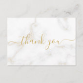 金ゴールドと白い大理石効果、お客様感謝してい向け エンクロージャーカード (正面)