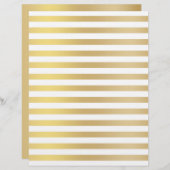 金ゴールドと白い水平線スクラップブック紙 (正面/裏面)