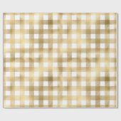 金ゴールドと白い水牛の格子柄 ラッピングペーパー (フラット)