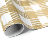金ゴールドと白い水牛の格子柄 ラッピングペーパー (ロールコーナー)