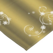 金ゴールドと白い渦巻きクリスマス テーブルクロス (アングル)