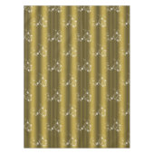 金ゴールドと白い渦巻きクリスマス テーブルクロス (正面)