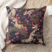 金ゴールドと白い竜とさくらんぼの花 クッション (ブランケット)