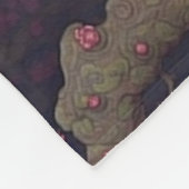 金ゴールドと白い竜とさくらんぼの花 フリースブランケット (角)