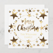 金ゴールドと白い脚本が星メリーモダン・クリスマス (正面/裏面)