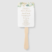 金ゴールドと白い花の結婚式 プログラムファン ハンドファン (正面)