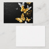 金ゴールドと白い蝶 コーリングカード (正面/裏面)