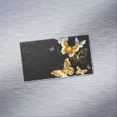 金ゴールドと白い蝶 マグネット名刺 (インサイチュ)