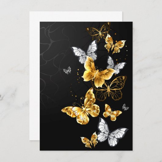 金ゴールドと白い蝶 メニュー (正面/裏面)