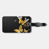 金ゴールドと白い蝶 ラゲッジタグ (裏面横)
