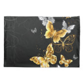 金ゴールドと白い蝶 枕カバー (裏面)