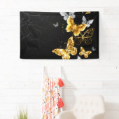 金ゴールドと白い蝶 横断幕 (インサイチュ)