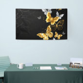 金ゴールドと白い蝶 横断幕 (トレードショー)