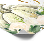 金ゴールドと白かぼちゃのカードとギフトサイン ポスター (角)