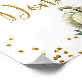 金ゴールドと白かぼちゃの愛は甘いサイン ポスター (角)