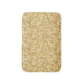 金ゴールドと白きらめくグリッターパターン バスマット (正面縦)